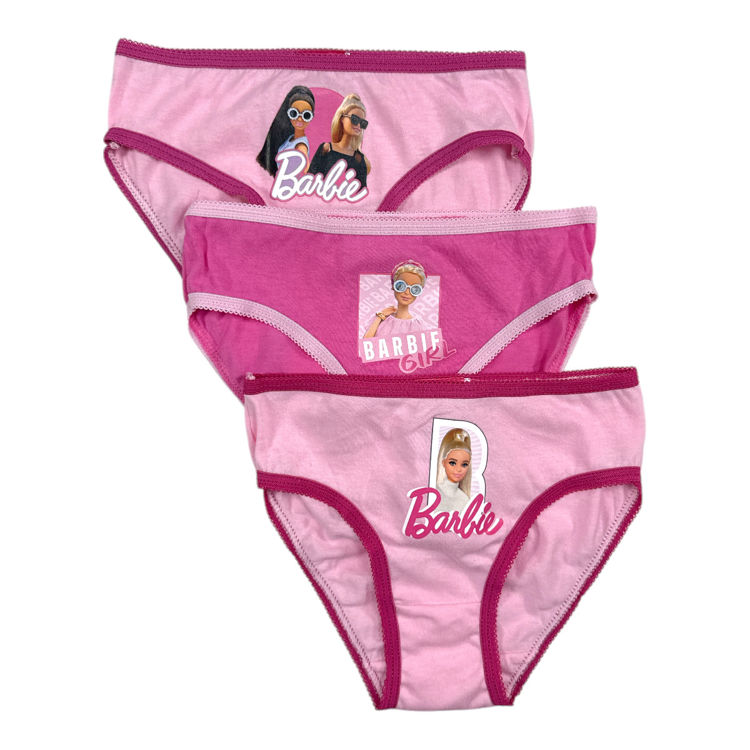 Picture of BAR243420 GIRLS BARBIE 100% COTTON 3 PACK BRIEFS